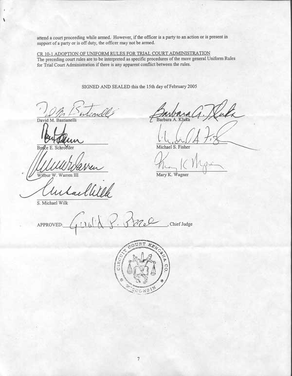 Kenosha Circuit Court Rules