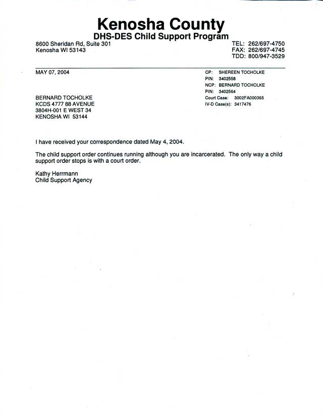 Letter to Judge Mary K. Wagner