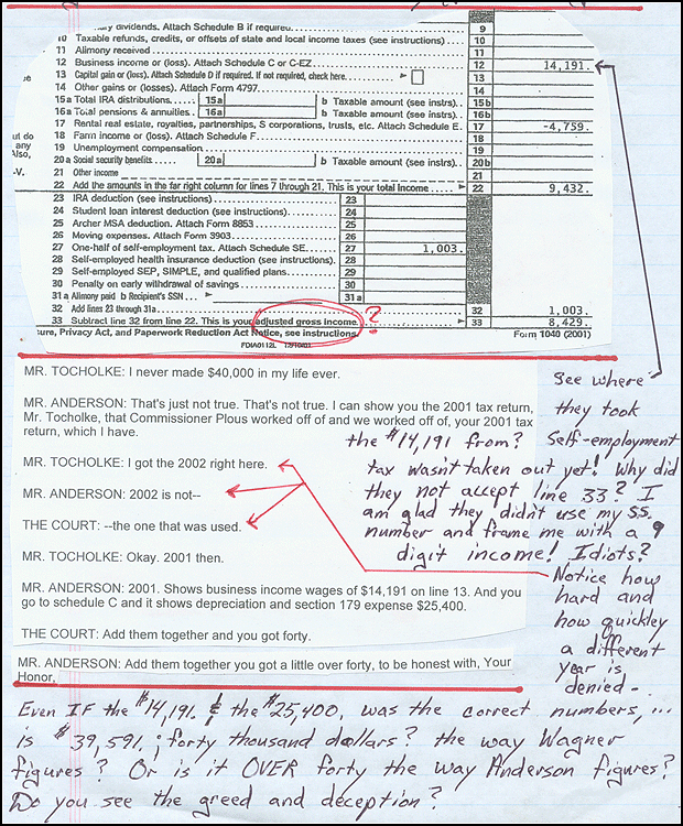 Tax form with transcript